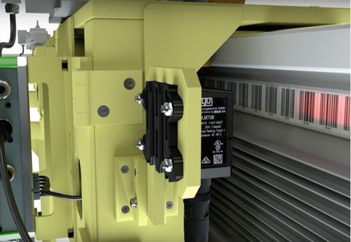 Lector de código de barras de un sistema de posicionamiento absoluto